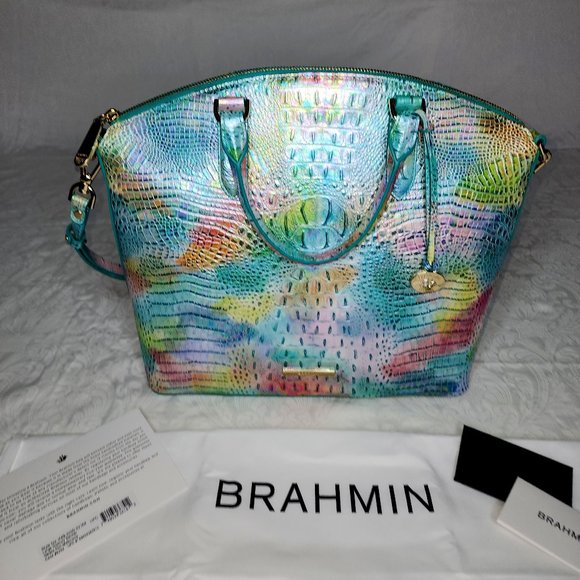 BNWT Brahmin Large Duxbury Blue Topaz Melbourne Leather Purse - FREE SHIPPING!